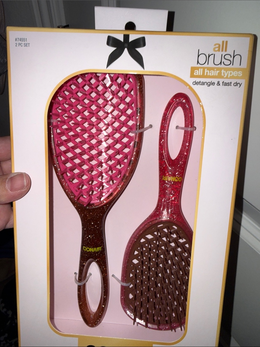 Conair All Brush 2‑Piece Detangling Hair Brush Set